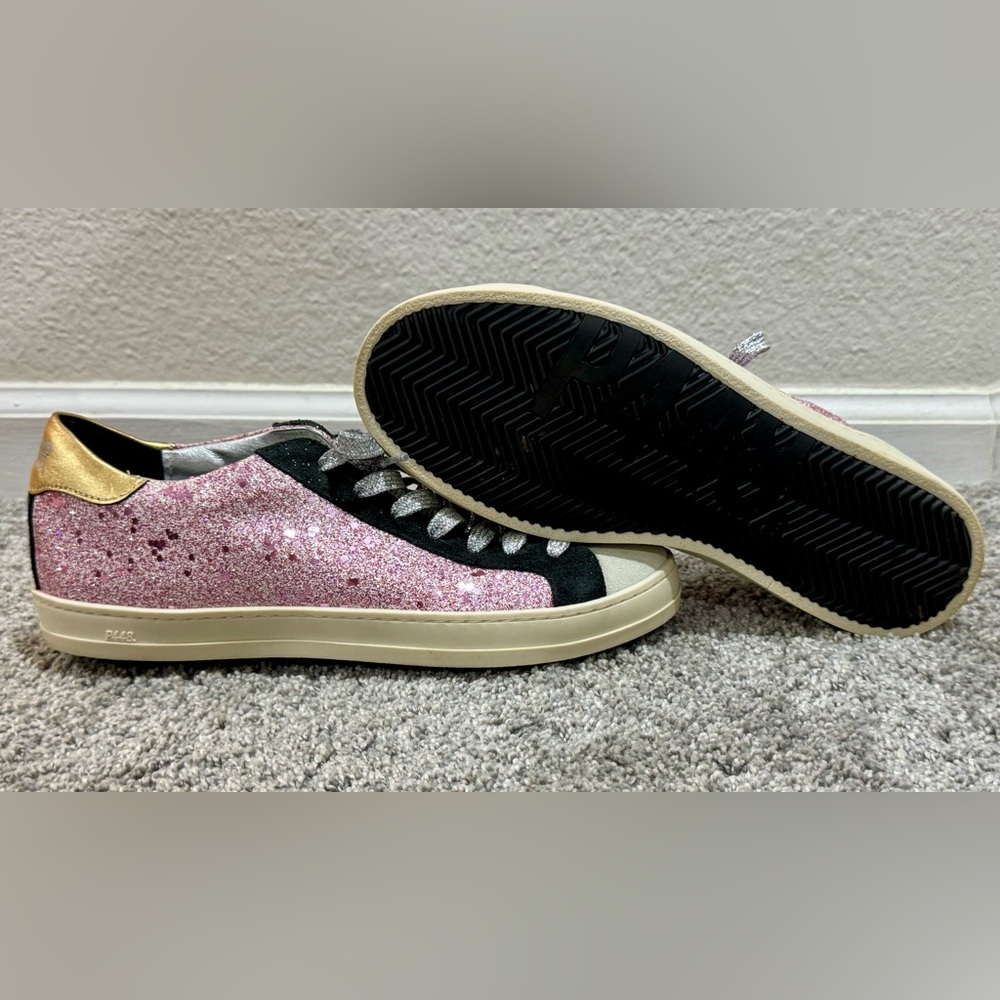 P448 John Sneakers-Pink Glitter-Size 8.5 (39) - Picture 5 of 7